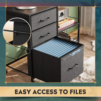3 Drawer Mobile File Cabinet With Rolling Printer Stand And Open