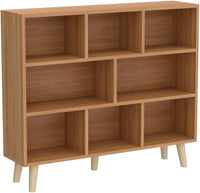 Pear Yellow 3 Tier Wooden Open Shelf Bookcase With Legs