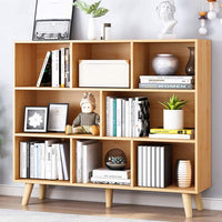Pear Yellow 3 Tier Wooden Open Shelf Bookcase With Legs
