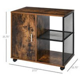 HOMCOM Printer Stand Home Office Mobile Storage Cabinet Organizer with