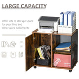 HOMCOM Printer Stand Home Office Mobile Storage Cabinet Organizer with
