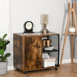 HOMCOM Printer Stand Home Office Mobile Storage Cabinet Organizer with