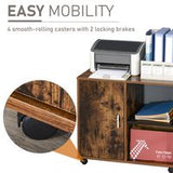 HOMCOM Printer Stand Home Office Mobile Storage Cabinet Organizer with