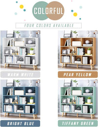 Pear Yellow 3 Tier Wooden Open Shelf Bookcase With Legs