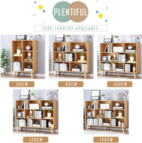 Pear Yellow 3 Tier Wooden Open Shelf Bookcase With Legs